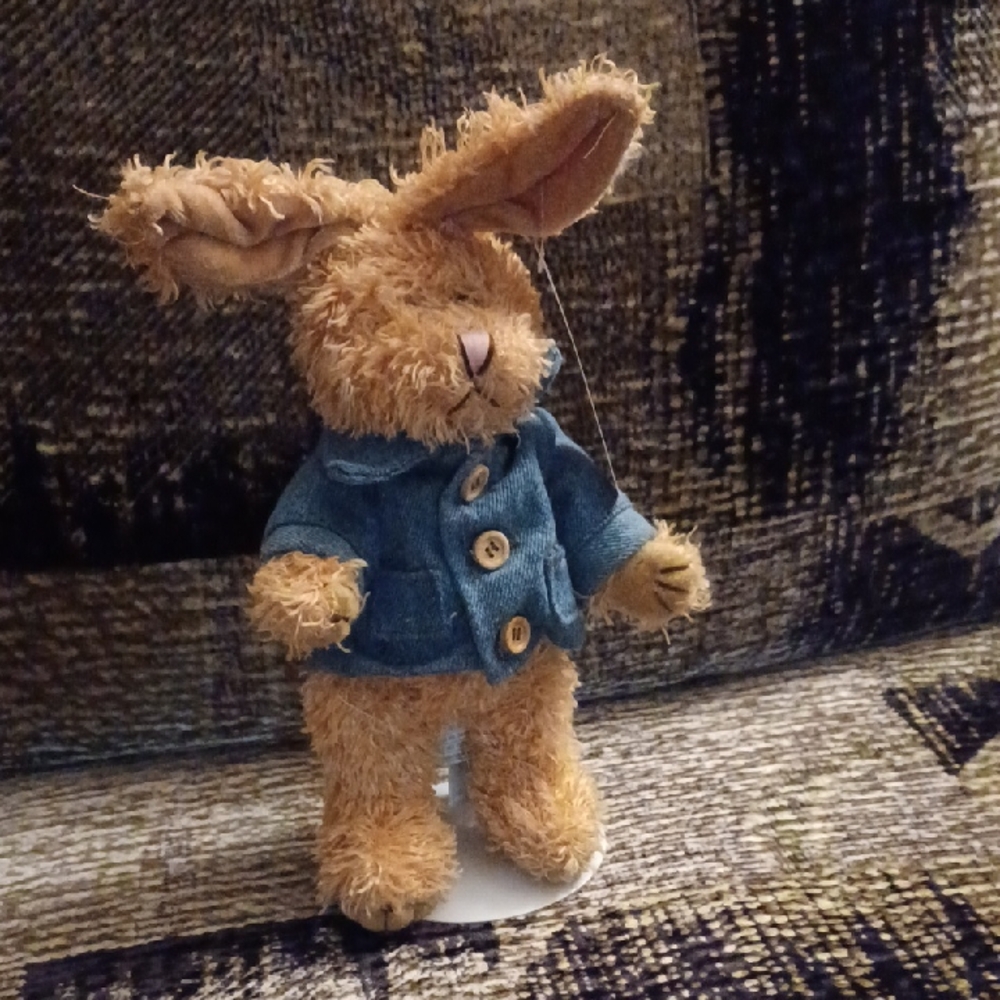 4/$80 Cute Plush Bunny In A Denim Jacket - Stand